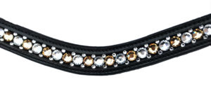 Pannband med stenar i guld och silver